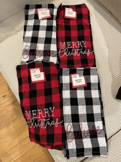 Kitchen Towels Christmas embroidered 100% Cotton New