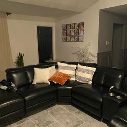 Black Leather Sectianal