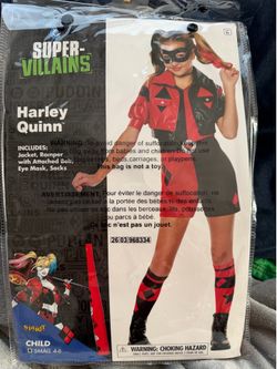 Harley Quinn Girls Halloween Costume Child Small