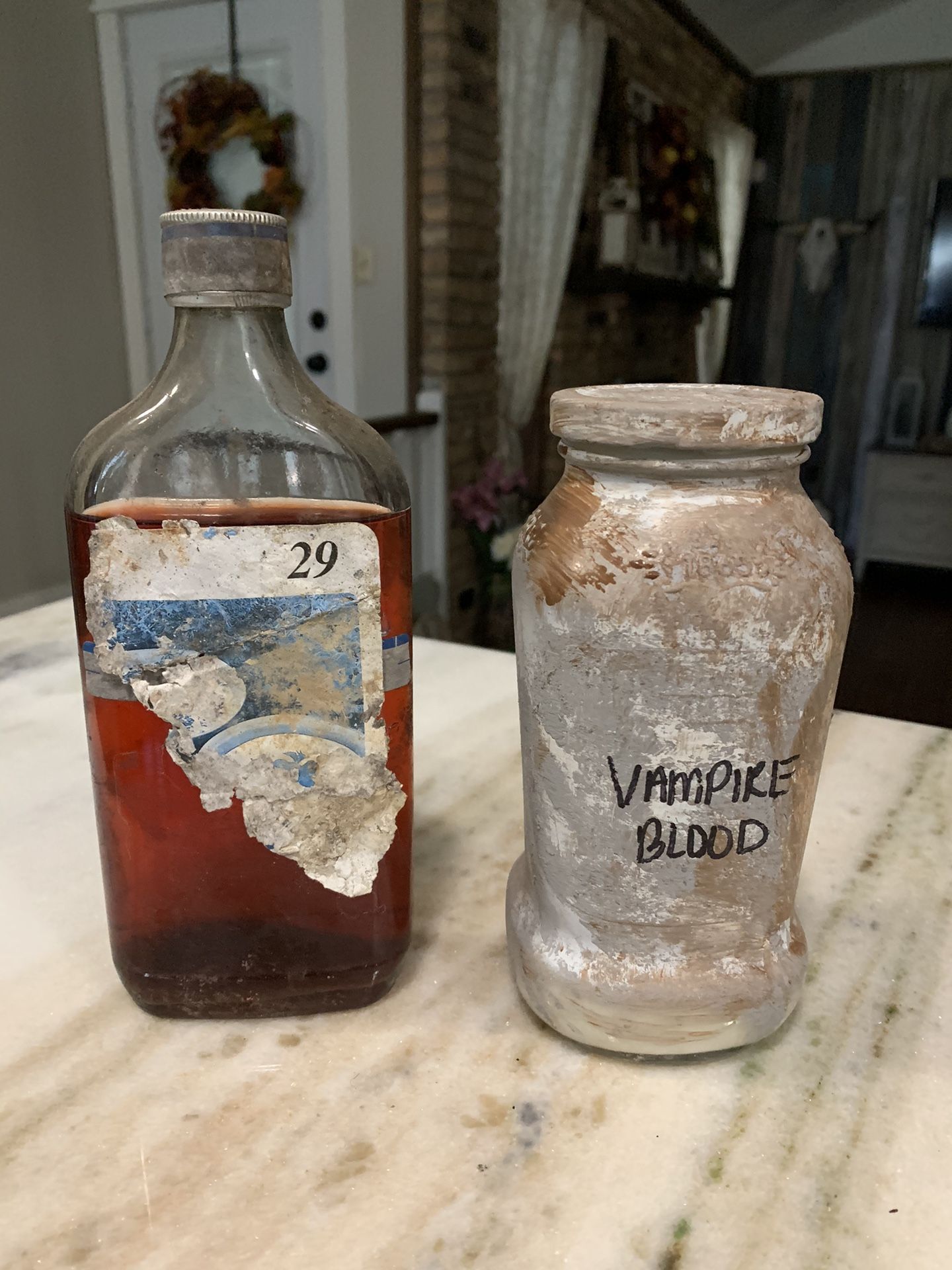 Halloween decor potion bottles
