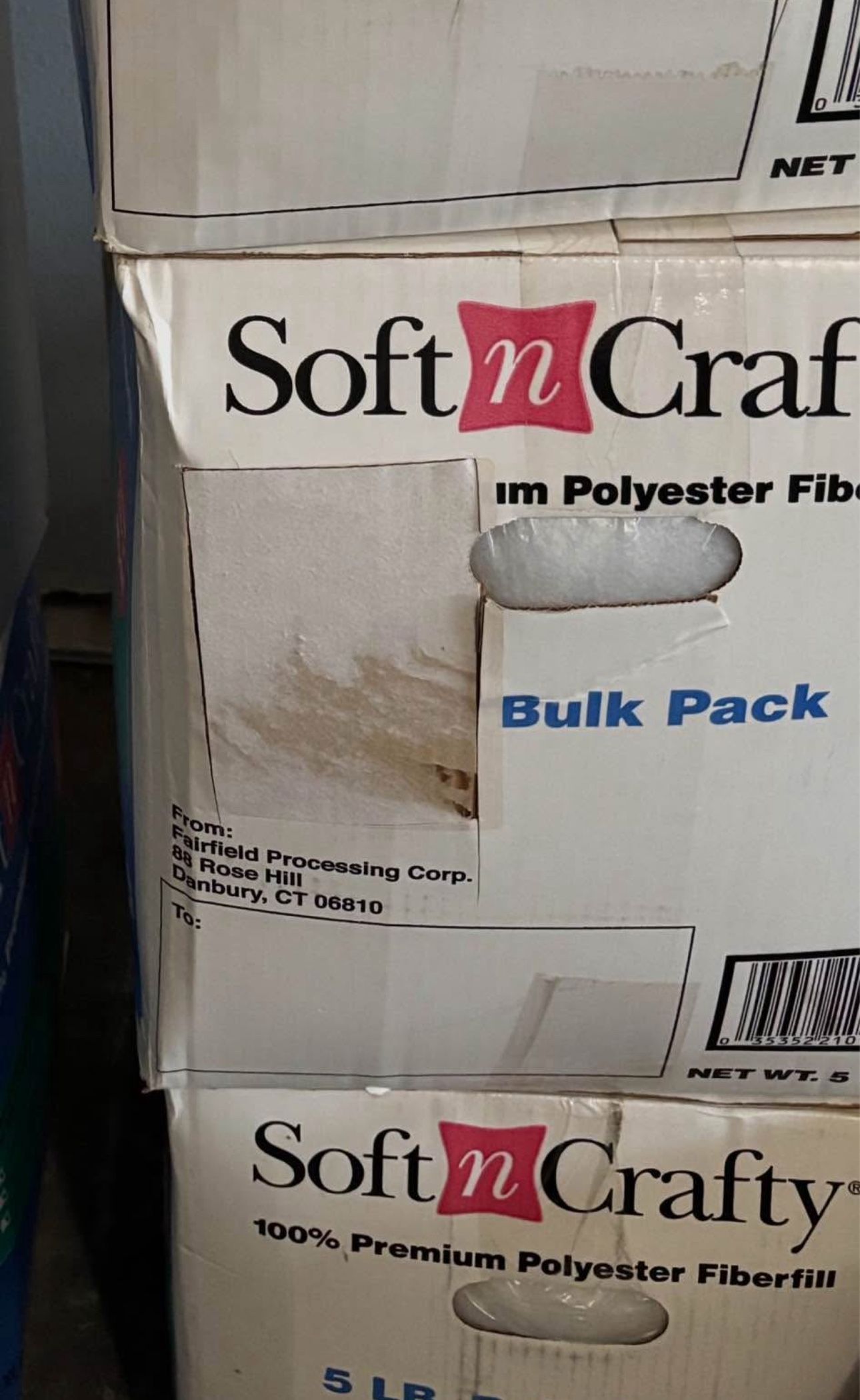 Fiberfill polyester fibers 5 lbs pillow cuddly toys stuffing sealed