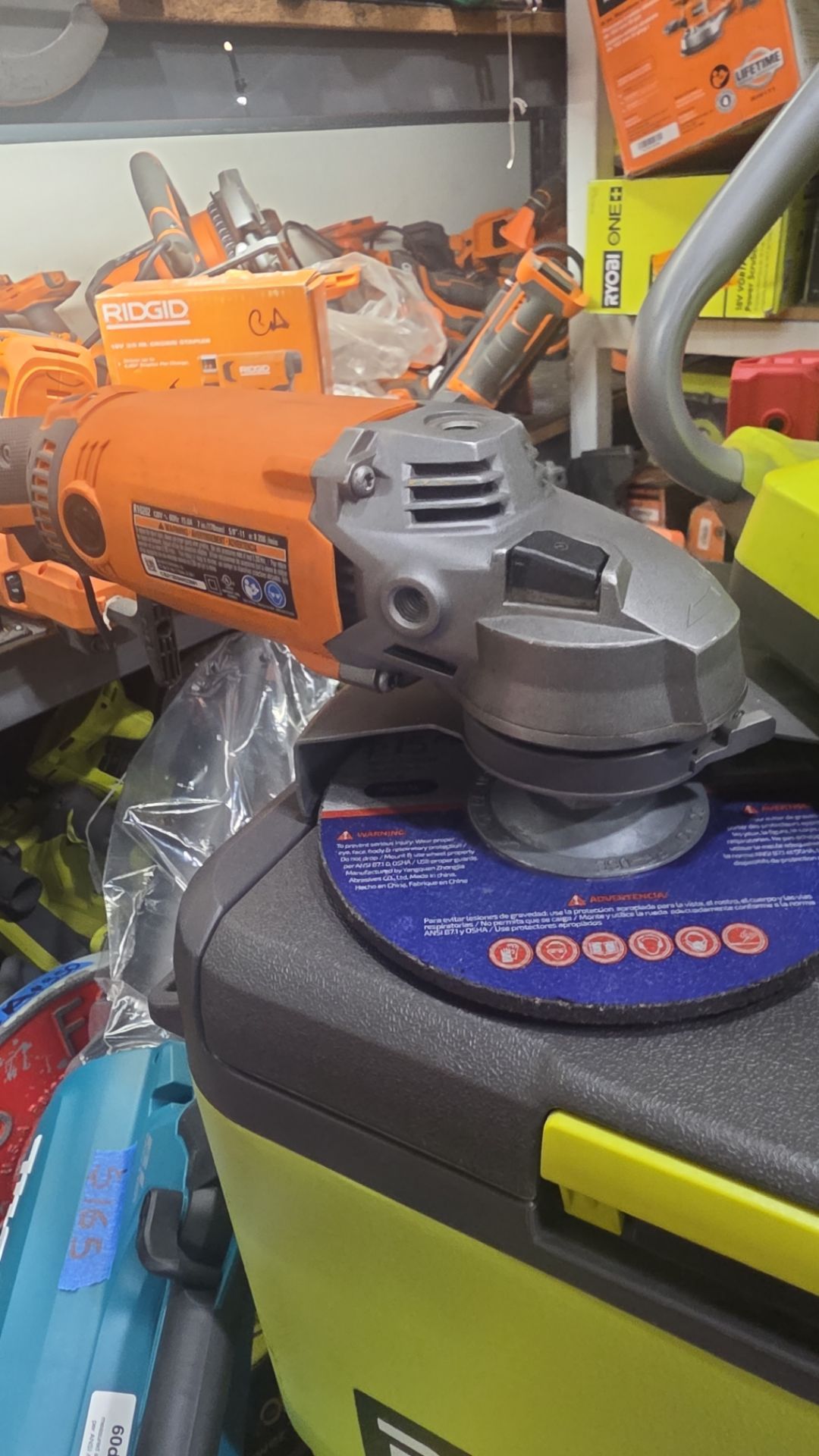 RIDGID CORDED 15 AMP 7"IN ANGLE GRINDER NEW