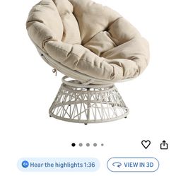 Papasan Chair - Beige Cushion