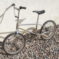 Vintage 1983 Mongoose BMX Chrome Bicycle With Racing Rims