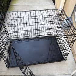 Dog crate front and side door