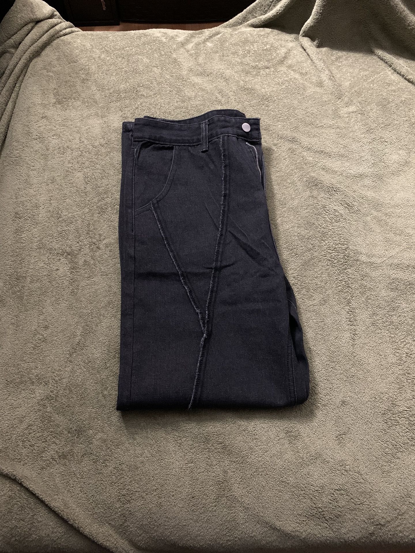 Black Y2K Style Pants - Technical View