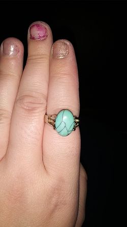 Light blue stone. Sterling silver ring