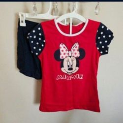 Minnie Mouse shirt and short set