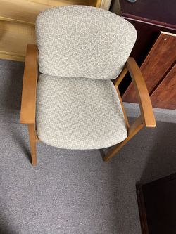 Nice tan fabric and wood guest chair. I have 4 available at $69 each