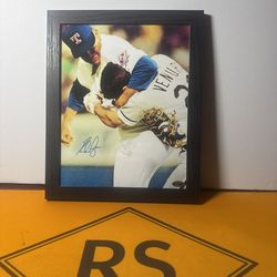 NOLAN RYAN SIGNED 8X10 VENTURA FIGHT FRAMED PHOTOGRAPH  COA