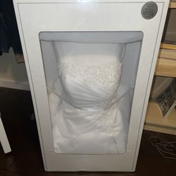 David’s Bridal Wedding Dress Chiffon A-line Wedding Dress W Side Draping