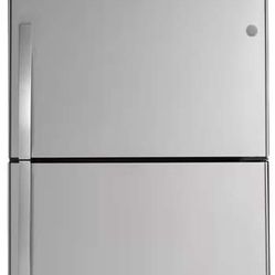 Ge 21.9 Cu. Ft Top Freezer Refrigerator In Stainless Steel Model GIE22JSNRSS 