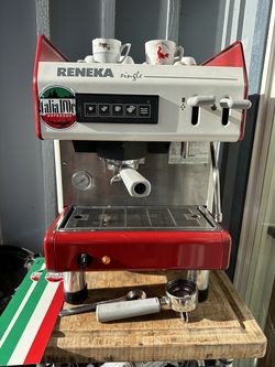 Coffee stand equipment - coffee machine, stand, grinder, refrigerator, freezer, pour over coffee maker, etc