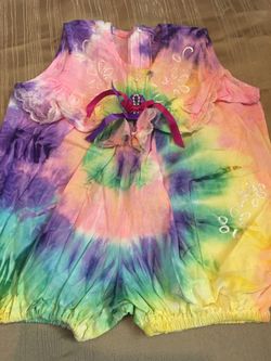 New Hand Tie Dyed & Painted Baby Girls’ one pc 100% Cotton Sleeveless Romper
