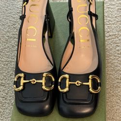 Gucci Baby Horse Bit Sling Back Pump