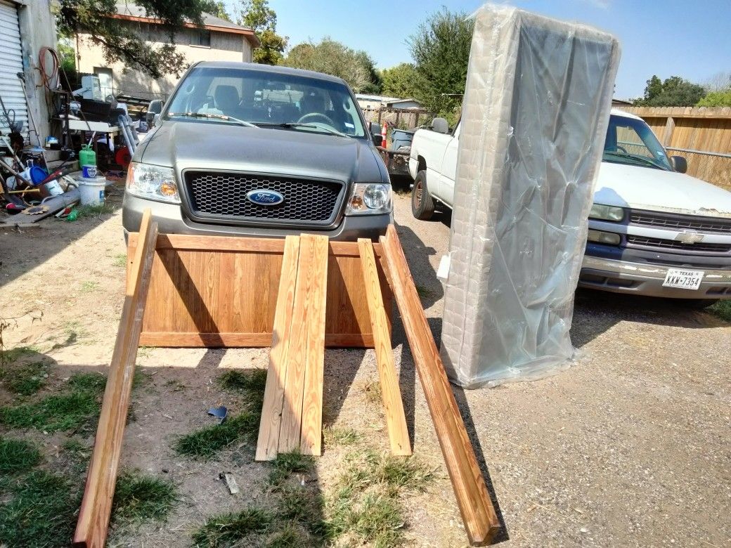Solid Wood Bed Frame Headboard Footboard Rail Slats Bolts To Hold Regular Bed Together Plus Twins Box Spring