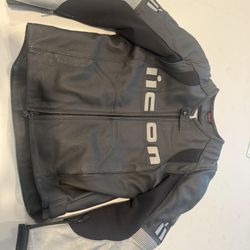 Icon Leather Motorcycle Jacket L
