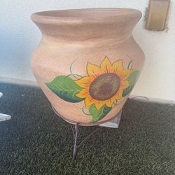 Sunflower Pot W/ Pot Stand 