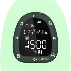 Sunrise Alarm Clock Wake Up Light, White Noise Sound Machine with 20 Soothing Sounds, 10 Night Lights, Wireless Speaker/Temp & Humidity/Rechargeable, 