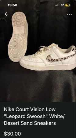 Nike Court Vision Low Leopard Swoosh Sneakers
