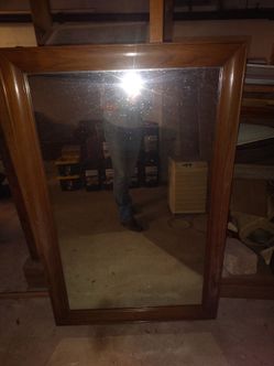 Large Wood Framed Wall Mirror