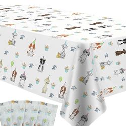  Set of 4 Puppy Dog Birthday Party Tablecloth
