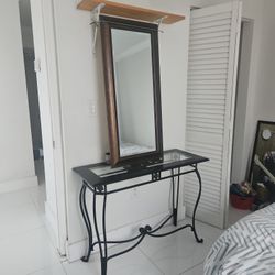 Side Table And Mirror