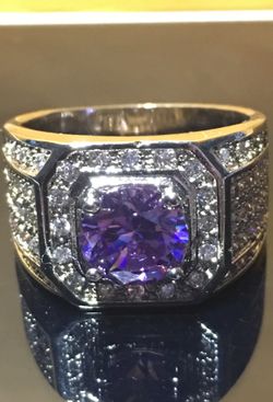 2.68 CT CZ round cut amethyst white gold over 925 sterling silver
