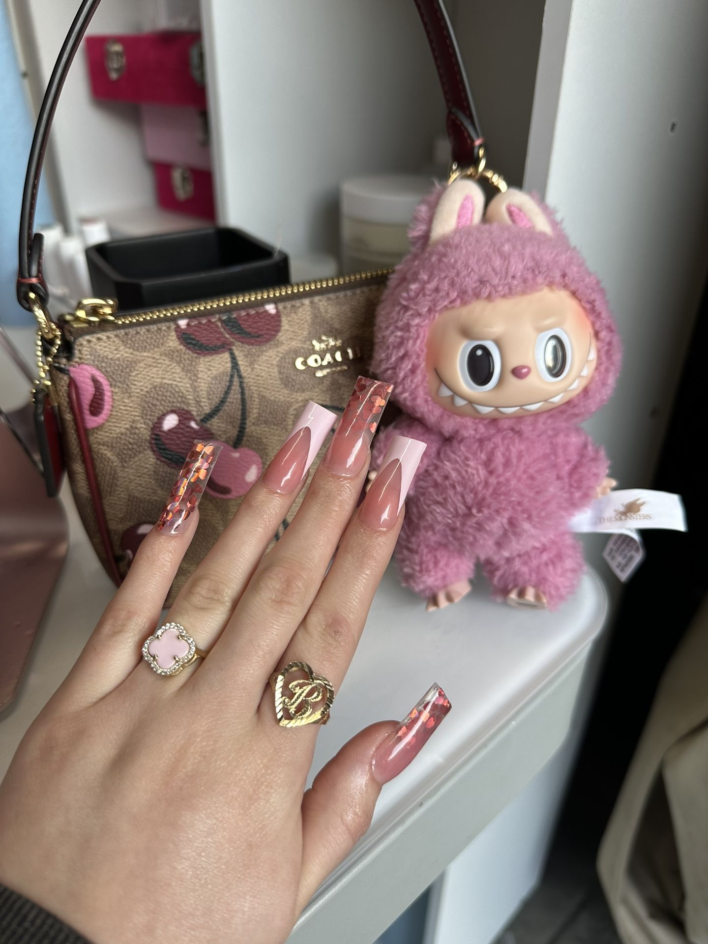 Pink 14k Clover Ring