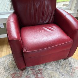 2 Red Leather Club Chairs