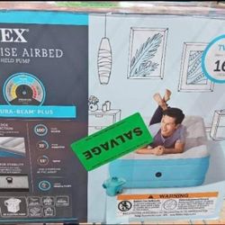 Intex Mid Rise Air Bed/ Air Matress with hand held pump Twin 16"