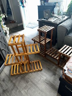 Plant stands (2) Wood