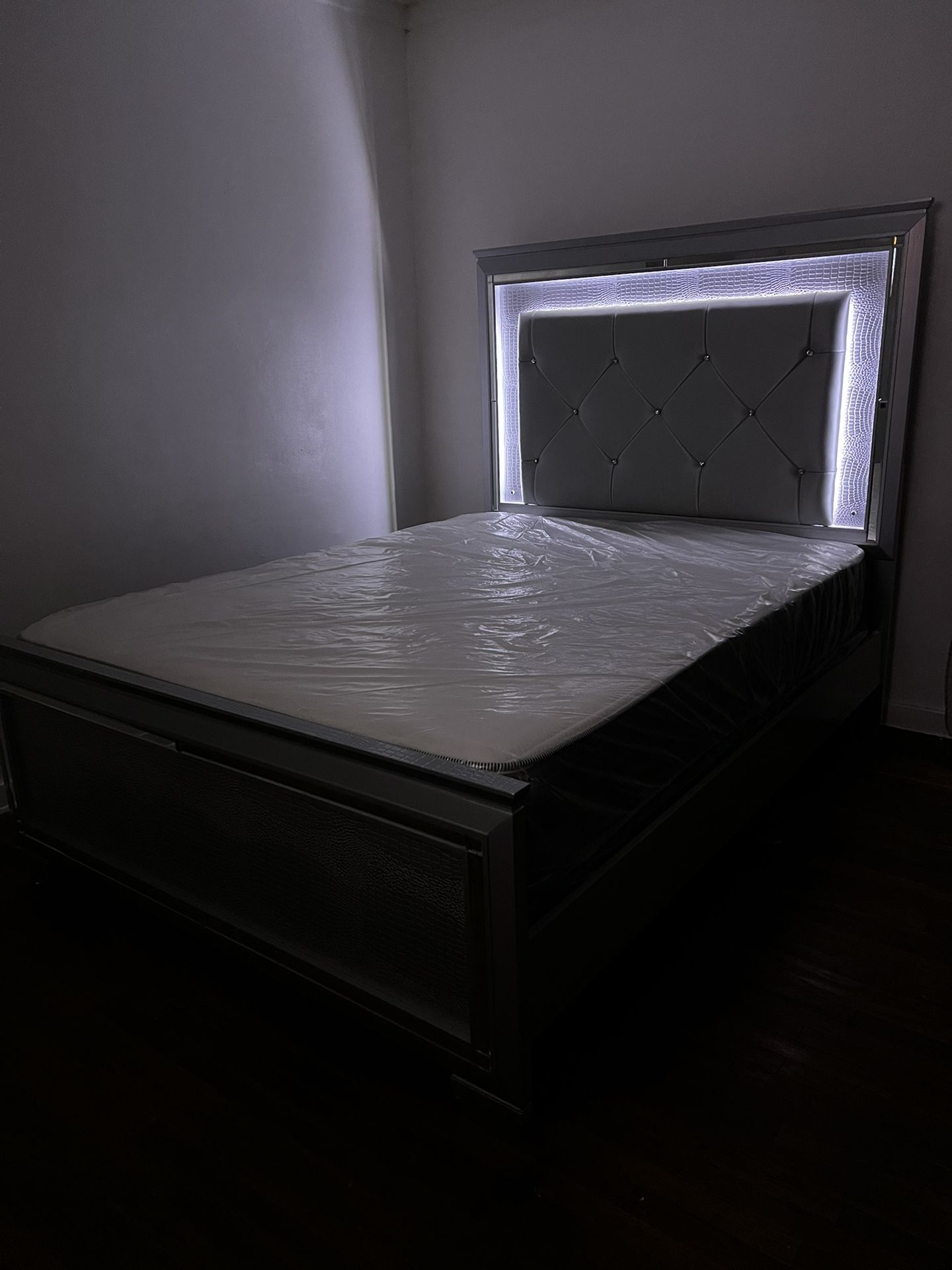 LED Mirror Bed Frame