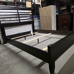 Modern Dark Espresso Queen Bed Frame