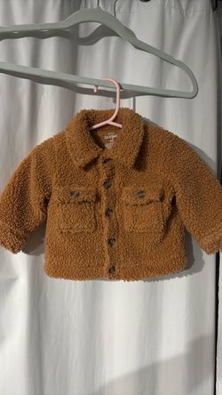 Cat & jack baby brown faux shearling Sherpa jacket size 3-6 months