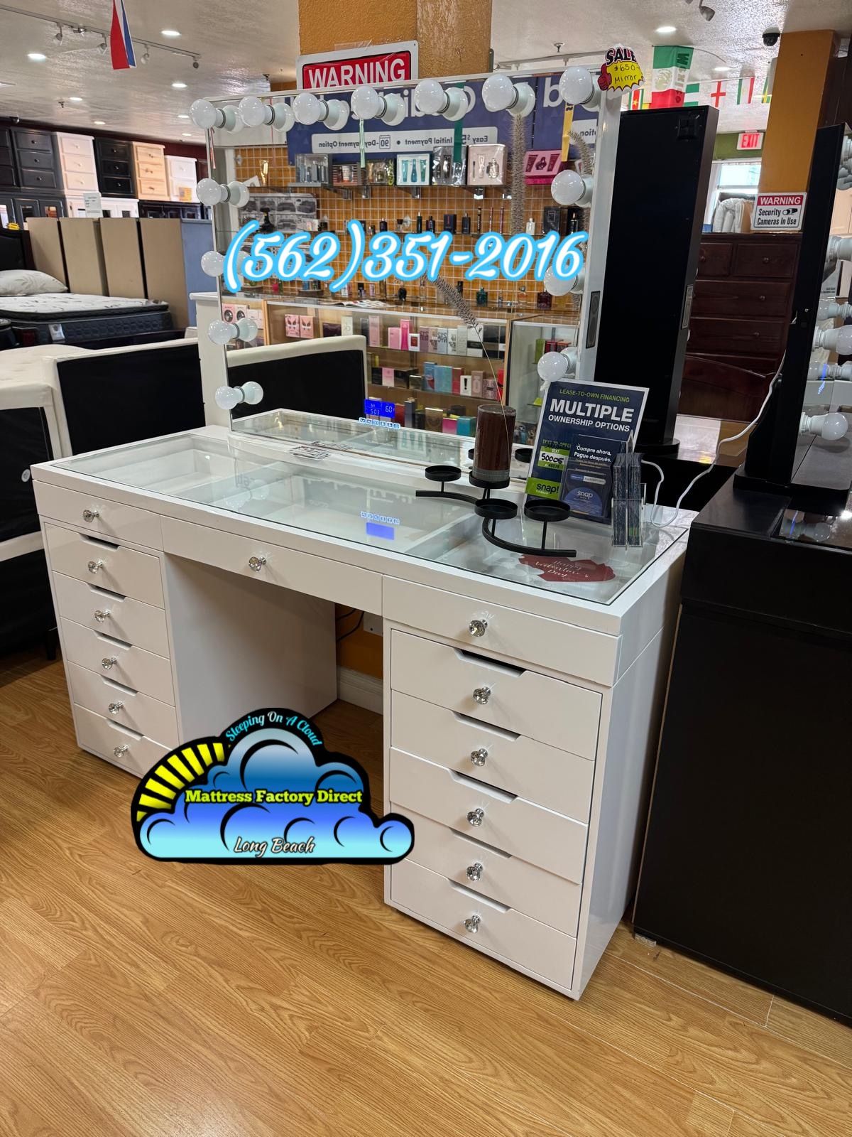 White Vanity Led Lights Dresser Cajonera Comoda Nueva Bonita 
