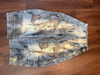 Supermade distressed patchwork baggy pants