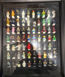 2 lego minifigures shadowbox art boxes $70 each
