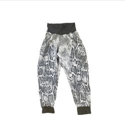 Black And White Leopard Print Joggers 