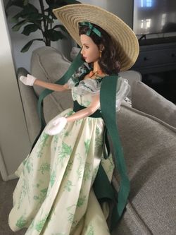 green emerald velvet dress Amazon.com: Barbie as Scarlett O'Hara Gone With The Wind at Wilke's  Barbeque : Toys & Games