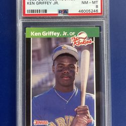 1989 Donruss Ken Griffey Jr Rookie Baseball Card Graded PSA 8
