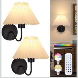 Sets of 2 RGB Battery Operated Wall Sconces 