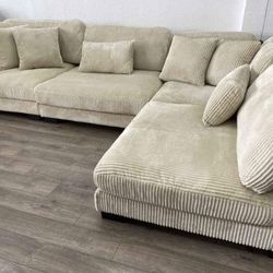 4 Segments Modular Sectional Extra Large 135x90 Low Profile Sofa