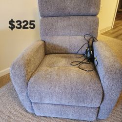 Newer electric recliner with Power headrest and USB charger 
From a pet free, smoke free home
