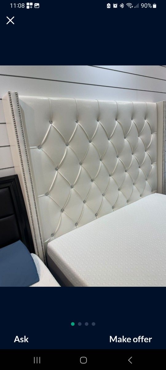 White Leather Gel Queen/King Beds $399 To $499 Wow!!! Delivery Available