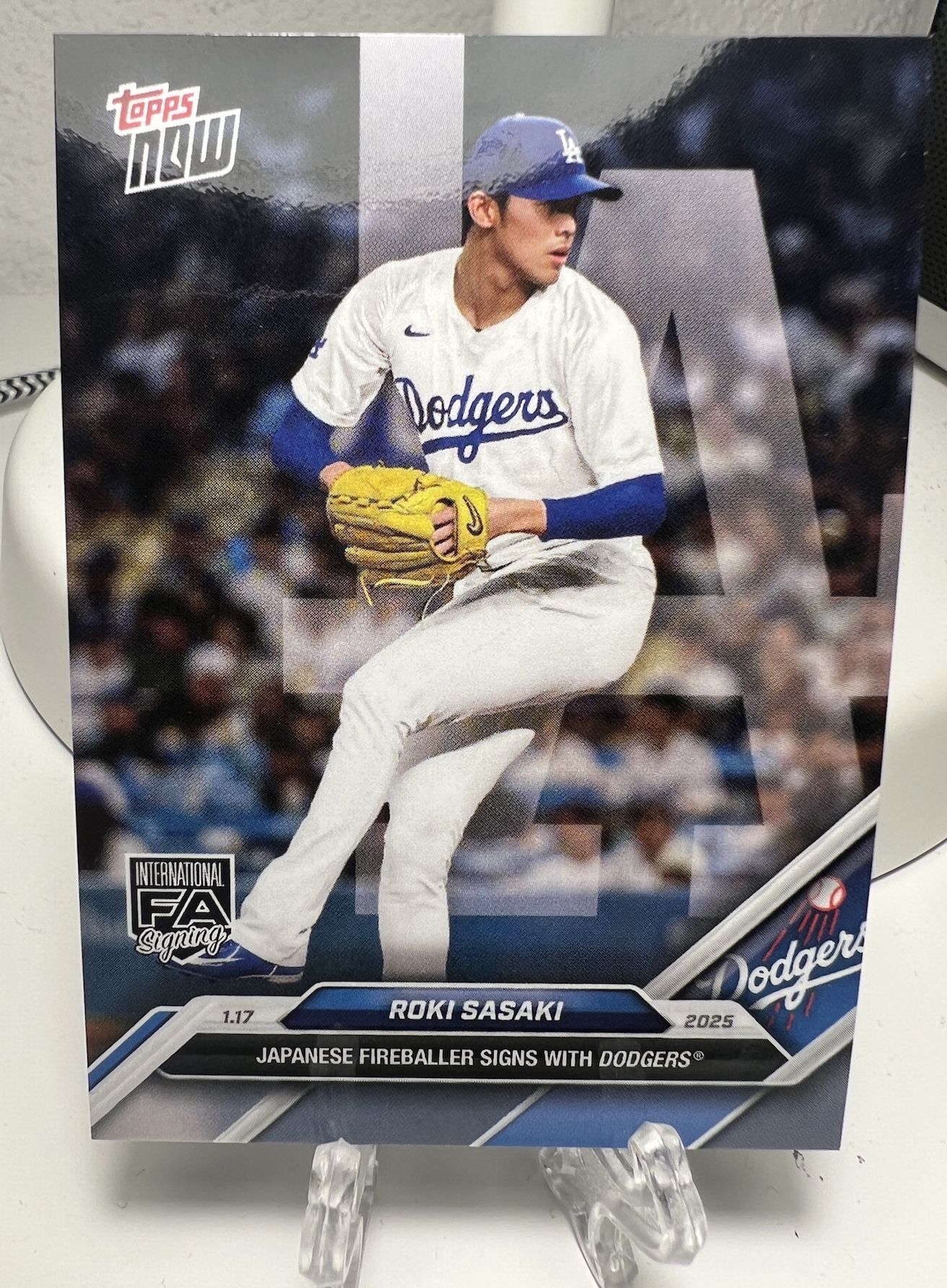 Roki Sasaki 2025 Dodgers Rookie Topps 1st Dodgers Card