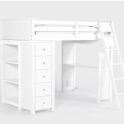 Twin Bed w/ Desk And Storage 