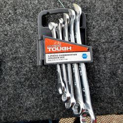 Hyper Tough 5-Piece Combination Wrench Set 