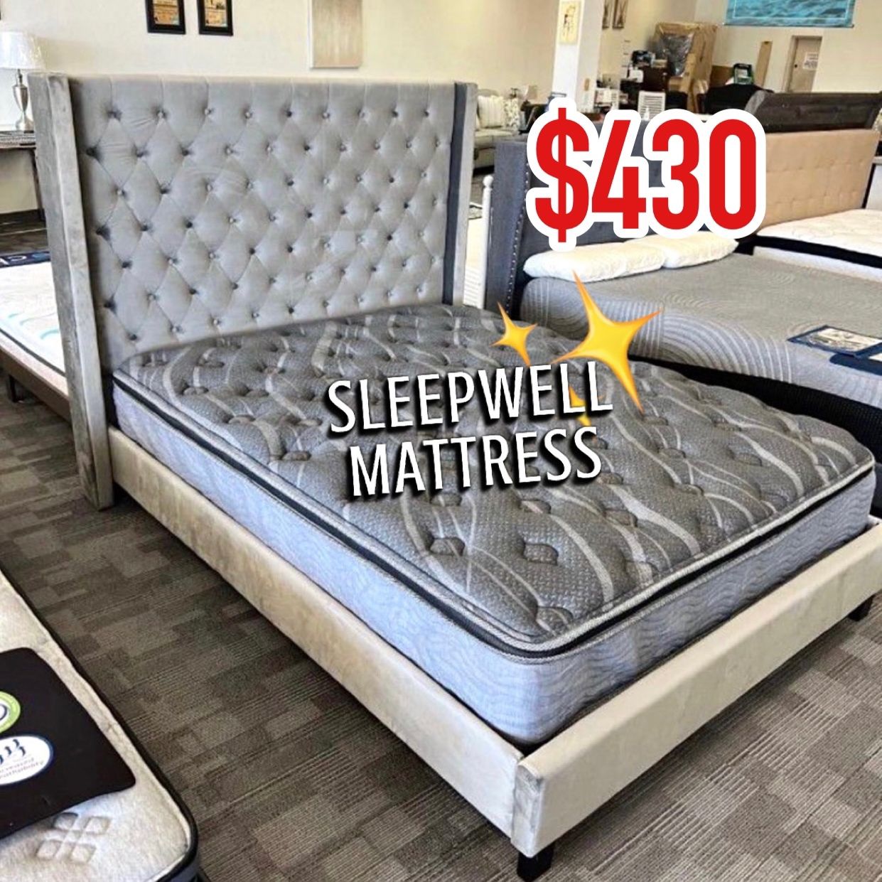 Queen Bed Frame With Mattress 