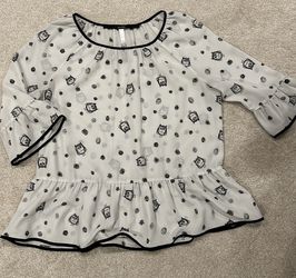 Owl Print Blouse (Medium)